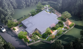 别墅景观绿化效果图