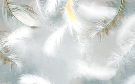 现代简约手绘水彩羽毛北欧小清新