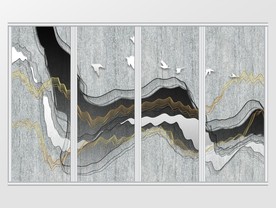 新中式抽象山水意境移门