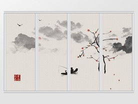 古风禅意宁静致远移门