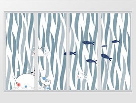 可爱卡通清新移门