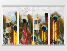 现代创意羽毛移门