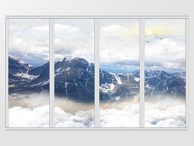 石纹山水流水移门