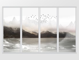 新中式抽象创意移门