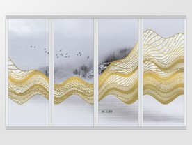 新中式抽象山水移门