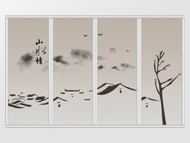 古风山水情移门