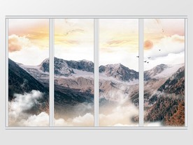 新中式大理石纹山水移门