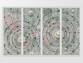 现代简约抽象几何珍珠移门