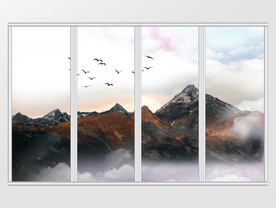 大理石纹山水移门