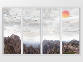 大理石纹山水移门