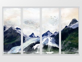 大理石纹山水移门