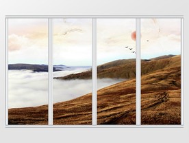 大理石纹山水移门