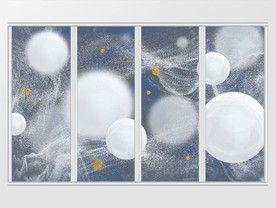 现代梦幻几何圆形移门