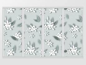 现代简约手绘小花移门