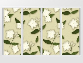 简约时尚北欧小花复古移门