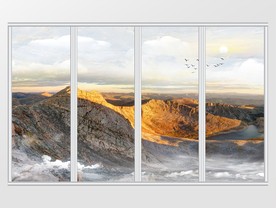 大理石纹山水移门