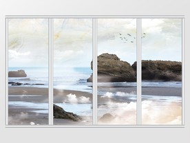 大理石纹高山飞瀑移门