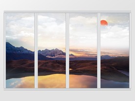 大理石纹山水风景移门