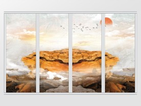 大理石纹高山岩石移门