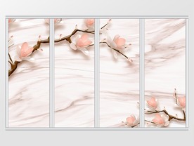 立体玉兰花枝移门