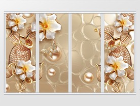 金色圆珠镶钻首饰珠宝移门