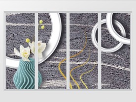 现代唯美大气花瓶几何移门