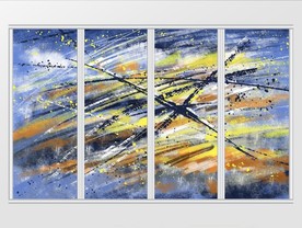 现代简约手绘抽象油画移门