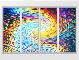 彩色炫酷发光移门