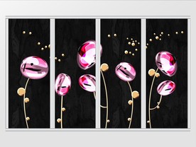 大气现代简约宝石花朵石纹移门