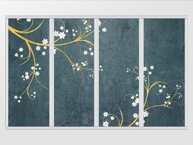 唯美金箔花卉创意移门