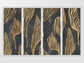 现代简约仿石纹金属线条移门