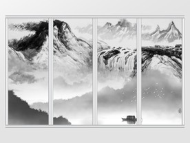 新中式禅意简约瀑布移门