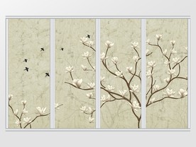 新中式山水玉兰移门