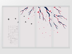 中式喜上眉梢移门