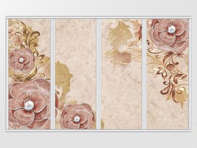 3d珍珠珠宝花朵移门