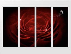 时尚简约玫瑰花移门