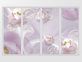 唯美紫色珠宝花朵绸缎移门