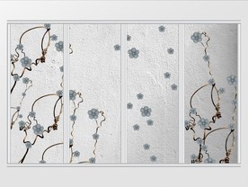 现代风树藤花卉移门