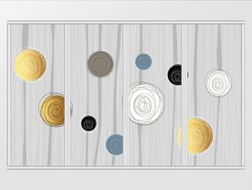 简约抽象几何图案金箔移门