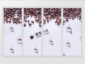 代简约工装咖啡店移门