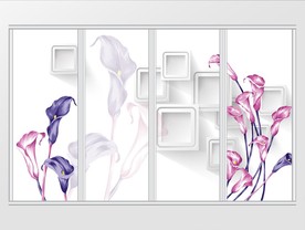 紫色马蹄莲移门