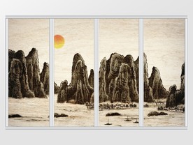 水墨意境远山移门