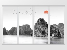 新中式意境风山水移门