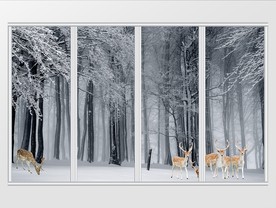 北欧风森林麋鹿移门