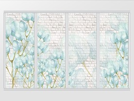 立体墙面唯美叶子移门