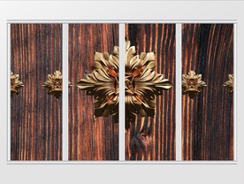 木质大气金属花卉移门
