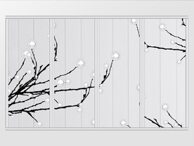 现代风珍珠枝干移门