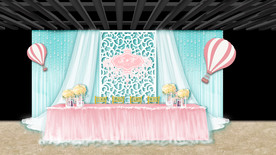 蒂芙尼蓝热气球主题签到区