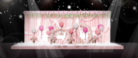 粉色气球主题舞台