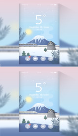 手机界面卡通插画设计模版